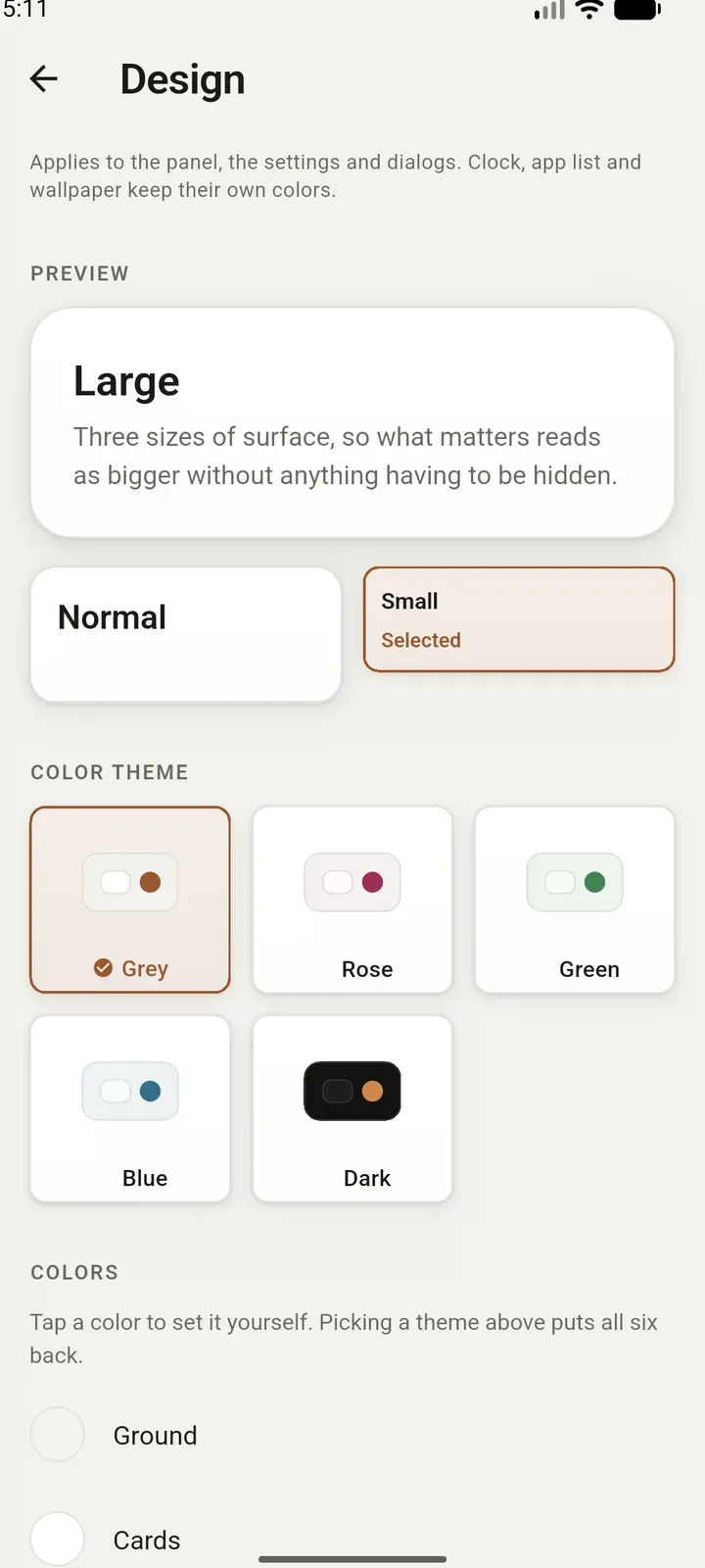 Switching between colour themes of the launcher