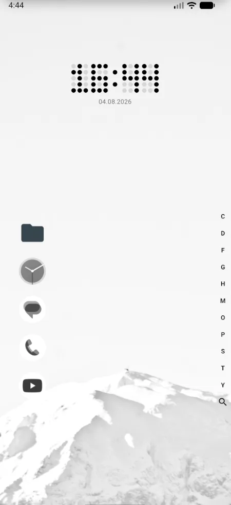 Home screen of one of several users